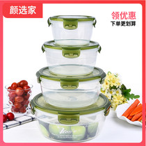 Round crisper plastic microwave oven sealed box heating fruit lunch box with lid refrigerator food storage box