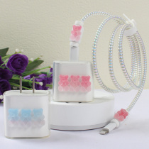 Purple Rice 20w Pd Charger Sticker Xiaomi Type-c Quick charge 20w charger sticker data line Wound Rope Cartoon Cute Decorative Protective Sheath Transparent Shell Color Film Spring Wire Rationalizers