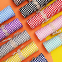 Plaid fabric cotton ins rainbow plaid decorative clothing curtain tablecloth background cloth handmade DIY cotton fabric