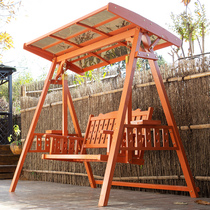 Embalming Wood Autumn Thousands Outdoor Rocking Chair Patio Home Solid Wood Hanging Chair Outdoor Double Casual Autumn Thousands Chair Slug Swing