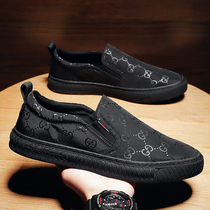 Summer a pedal lazy canvas trendy shoes old Beijing cloth shoes driving Lefu mens shoes deodorant breathable board shoes autumn