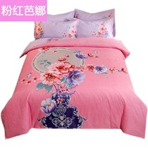  Pure cotton four-piece thickened 100 brushed duvet cover Nordic bedding sheets Double dormitory three-piece set 4