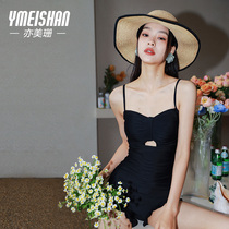 Yi Mei Shan Hot Spring Swimwear Women's 2021 New Fashion Swimwear Conservative One-Piece Belly Skinny Explosions Swimwear