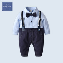 Male baby gentleman one year old dress go out to Ha clothes jumpsuit spring and autumn baby clothes 100 days full moon clothes tide