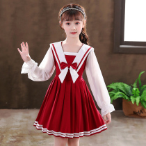 Girls  dresses autumn 2021 new Western style childrens skirts middle and large virgin girls autumn college style princess skirt