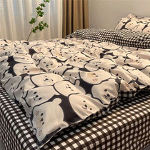 Washed cotton quilt cover single piece summer quilt cover sheets people 150x200 double 200x230 thin spring and autumn dormitory cartoon