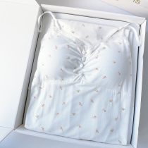 Small Red Book Recommended Sleeping Dress Woman Summer Modale Harness Pure Cotton Pyjamas With Chest Cushion Sexy Lace Home Wear Thin