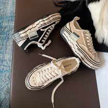 Grapes moms tudiolee Classic doing old beard side thick bottom retro casual lacing beggar little white sails shoes women