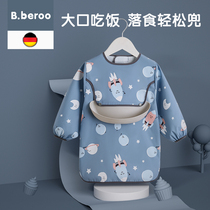 Childrens gown Spring and Autumn long-sleeved boys wear cute female baby bib waterproof eating artifact bib