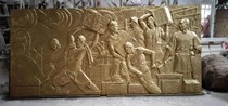 Customized Red Cultural Revolution figures FRP imitation copper relief round carving artificial sandstone animal ornaments Fountain