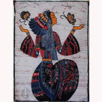  Batik painting bar restaurant decoration painting tablecloth Handmade cloth painting Butterfly mother butterfly love 90*110cm