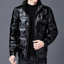 Light and shiny down jacket mens 2020 winter short thickened trend handsome white duck down tide brand mens coat