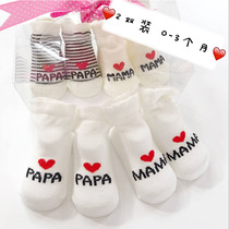 (2 pairs) newborn cotton socks spring and autumn baby socks 0-3 months loose non-slip baby socks