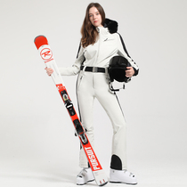 gsousnow small crowdski suit woman conjoined double board ski suit pants suit outdoor windproof and warm snow suit