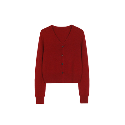taobao agent Cardigan, knitted autumn sweater, red jacket, 2023