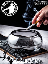 Creative handmade fashion ashtray lead-free crystal glass ashtray office ornaments plating light silver ashtray