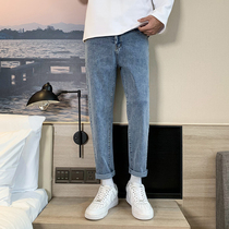 Spring Jeans Men Loose Straight Barrel 90% 2022 New Spring Autumn 100 Hitch Pants Guys Summer Thin