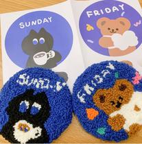 There are painting shop poking coasters handmade diy material bags to customize home creative gifts