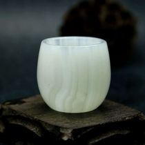 Natural Afghan green and white jade white jade wine glass Jade cup Household wire-wrapped jade cup ornaments White wine glass Ancient style wine glass