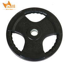 Huaya large hole barbell sheet raw rubber coated iron aperture 5CM hand grip piece gym bar special does not hurt the floor
