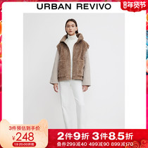 UR2021 autumn and winter new womens fashion trend plush stitching cotton loose coat WL41R1EN2000