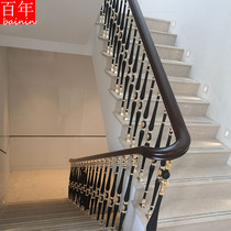 Stair handrail guardrail modern simple light luxury aluminum art railing indoor household aluminum alloy column villa custom