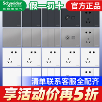 Schneider Switch Socket Panel Porous Five-hole Socket with Switch Panel Zhenplatin Hao Series Socket Switch