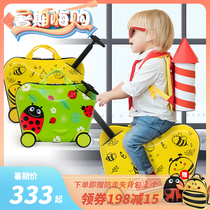 Bouncie Childrens trolley case can sit and ride Boy riding travel case Cute female boarding suitcase cartoon