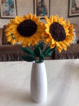 Handmade diy wool crochet electronic graphic picture tutorial sunflower bouquet