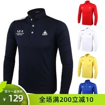 2021 spring summer golf clothing men quick dry breathable outdoor sports long sleeve polo shirt solid color tide bottoming top