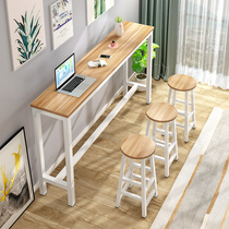 Bar desk Easy by wall Commercial narrow tables Home Strip Table Milk Tea Shop Chairs Combine High Foot Bar Table Chairs