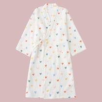ins Wind gauze kimono cotton women Spring and Autumn thin Japanese Cartoon Summer Japanese nightgown nightgown bathrobe pajamas