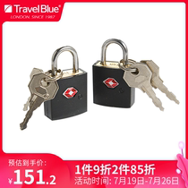 Blue travel abroad suitcase padlock bag lock TSA customs lock Anti-theft security supplies with key