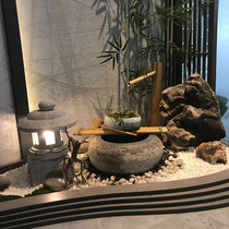Day Style Landscape Courtyard Running Water Stone Bowl Composition Garden Water Bowl Water View Withlandscape Nature Stone Flower Bowl Stone Basin Stone Trough