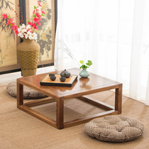 Tatami tea table old elm simple solid wood floating window table Kang table Kang several floor low table small table window sill table
