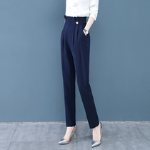 Western Pants Woman High Waist Display Slim 2022 Spring New Elastic Closeout Casual Pants Loose Pituality Professional Suit Straight Drum Pants