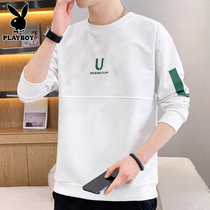 Playboy autumn casual sweater mens fashion teen top base shirt Thin long-sleeved T-shirt mens clothing