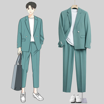 Autumn fall feel suit suit suit men loose Korean version handsome casual light mature style new small suit tide Ruffian handsome ins
