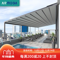 Outdoor Sunshine Room Sky Curtain Electric Telescopic Folding Glass Room Folding Canopy Insulation Awning Ceiling