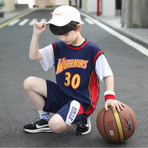 Childrens clothing boys summer basketball clothing 2020 new childrens sportswear boy quick-drying set short sleeve fake two-piece set