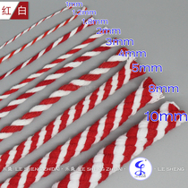 1-10mm red and white mixed color flower line cotton rope does not hurt the hand handmade cotton line gift box decoration Christmas and New Year greeting card rope