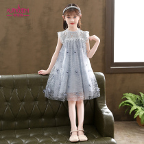 Girls summer dress 2021 New style girl vest princess dress summer lace gauze dress children skirt