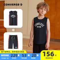 converse Converse boy 2022 Summer clothes basketball 2 Suit Sports Loose Shorts Vest Sleeveless Top