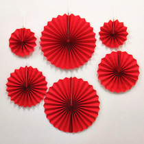 National Day paper fan flower decoration background wall diy paper flower fan mall hanging decoration window decoration festival wedding flower Flower
