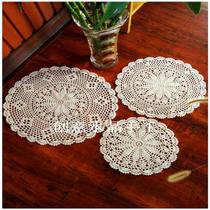 Hand Crochet Crochet Hook Flower Round Table Butian Garden Pure Cotton Woven Hollowed-out Tea Towel Multi-Meal Cushion Cover Towels