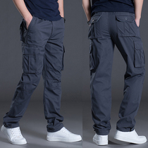  Autumn and winter work pants multi-pocket overalls mens pants outdoor loose straight large size casual pants mens thin tide