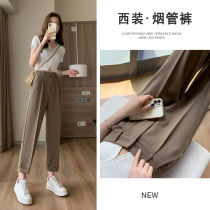 Western Dress Pants Woman Spring Autumn 2022 New Pants Small Covety High Sense Straight Drum 90% Smoke Pipe Pants Summer Thin