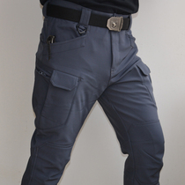 Spring and Autumn overalls mens soft shell assault pants plus velvet fleece pants waterproof ix7 tactical pants winter loose camouflage pants