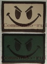 Large morale chapter smiling face (grimace) 7 5 x 5 (cm) with Velcro