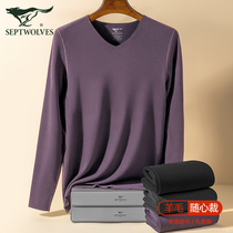 Seven Wolves Wool Self-Heating Thermal Underwear Mens Autumn Clothes Autumn Pants Women Winter Bifacial Grinding Undercotton Suit